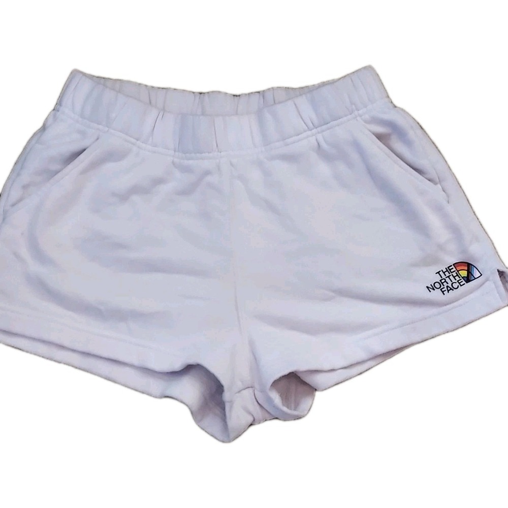 North‎ Face Shorts Women Medium White Half Dome Fleece Short Cotton Polyester